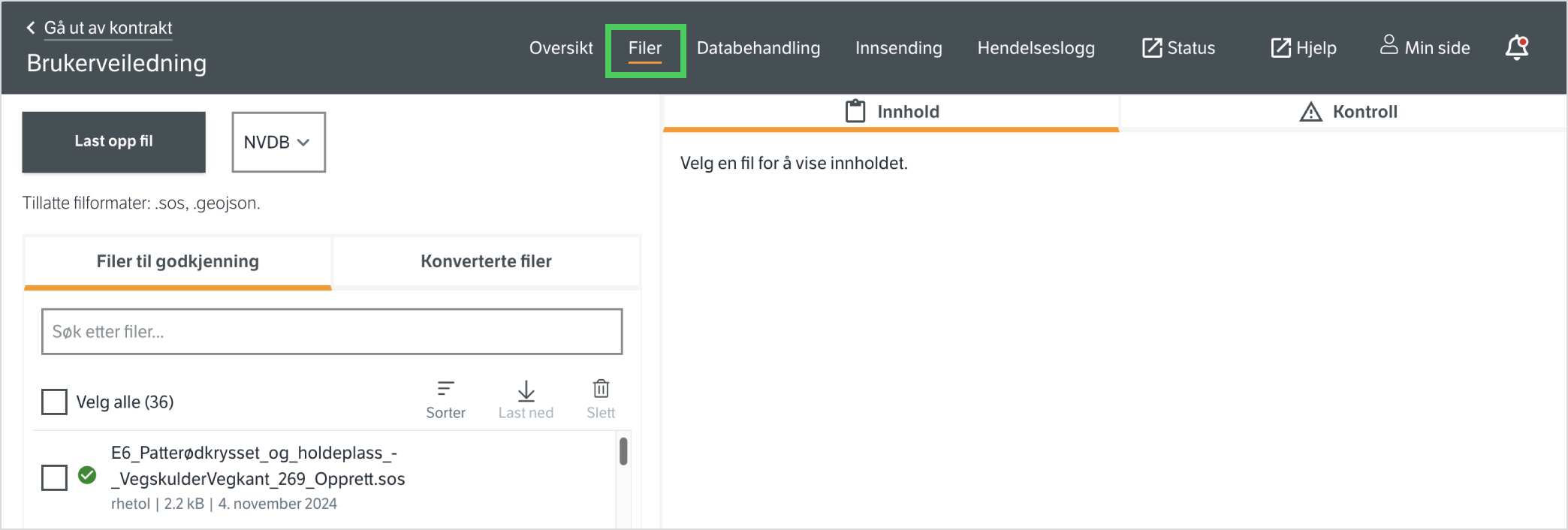 _Trykk på &#39;filer&#39; for å komme til filoppslastningsoversikten_