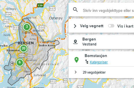 Bergen markert