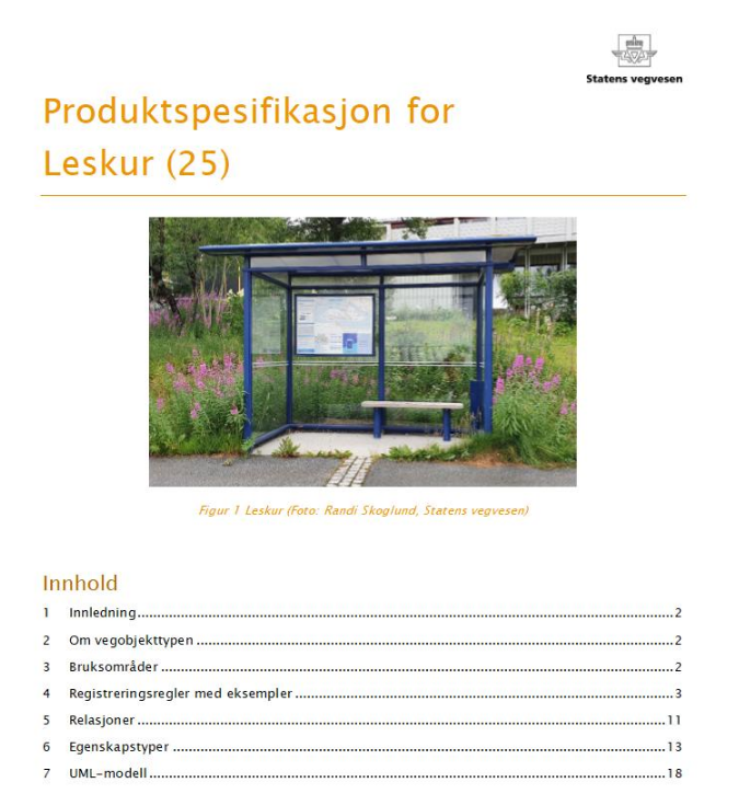 Produktspesifikasjon for Leskur (25)