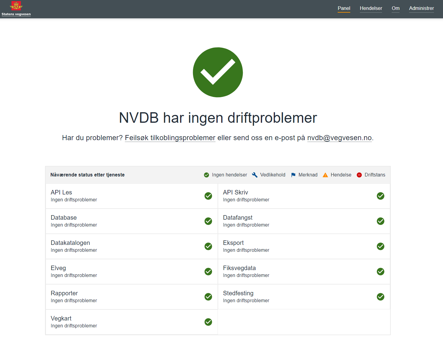 NVDB-Status screenshot