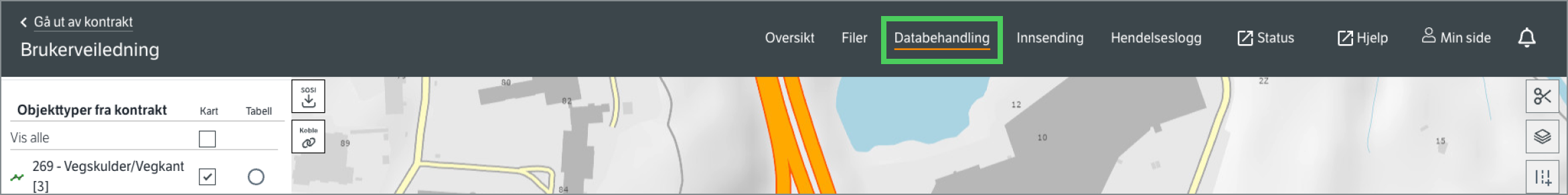 Oversiktsbilde av databehandlingmeny