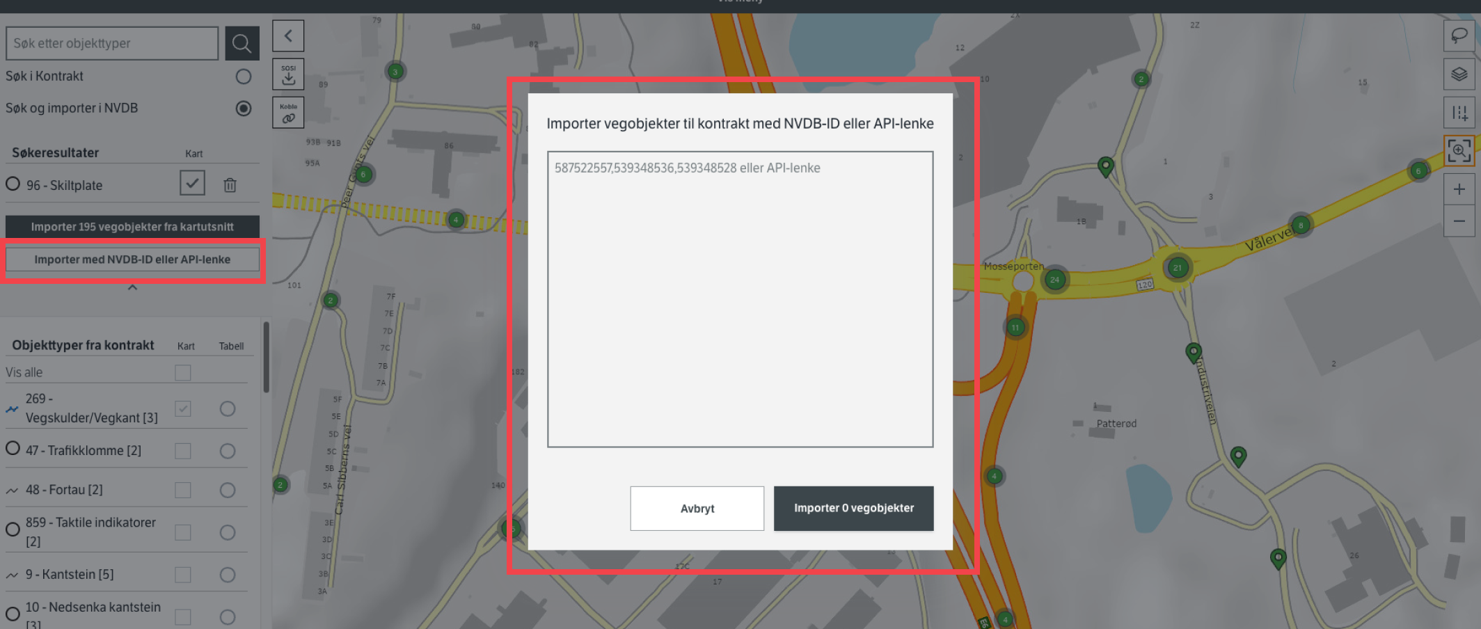 Importer ved å bruke api-lenke